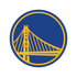 Golden Gate Bridge logo in yellow with a blue circular background. The design is simplified, focusing on the bridges iconic towers and cables, surrounded by a blue border.