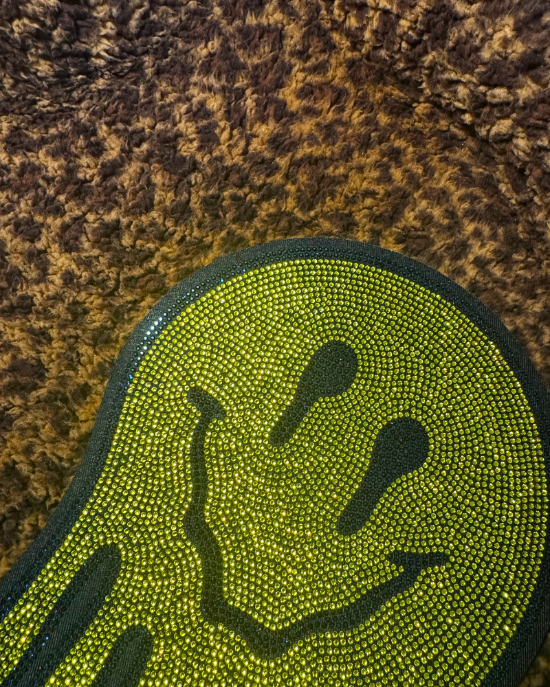 Bedazzled Melting Smiley Face Cropped Lounger