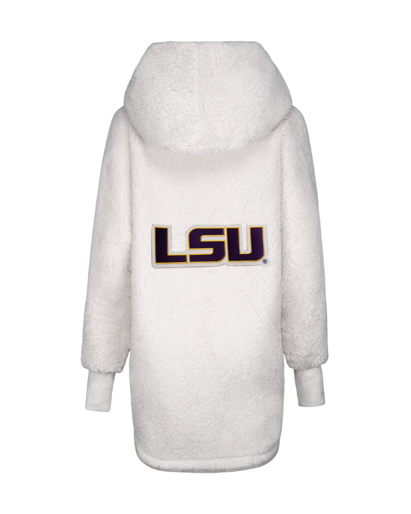 White lounger with LSU logo on a white background
