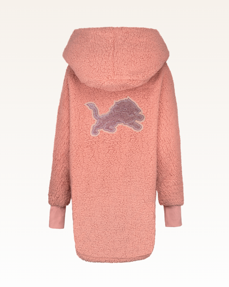 Detroit Lions Bedazzled Logo Sherpa Lounger Jacket