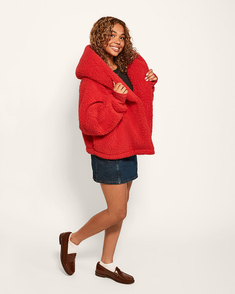 Kansas City Chiefs Logo Cropped Sherpa Lounger Jacket