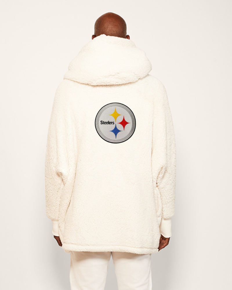 Pittsburgh Steelers ウォームアップウェア ホワイト Pittsburgh Steelers Lounger in 2XL/3XL | Soft Sherpa Hoodies