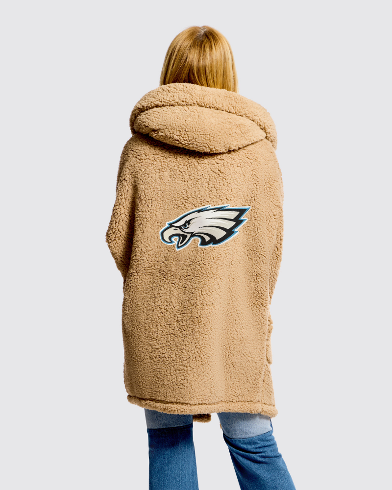 Philadelphia Eagles Sherpa Lounger Jacket - Caramel Teddy