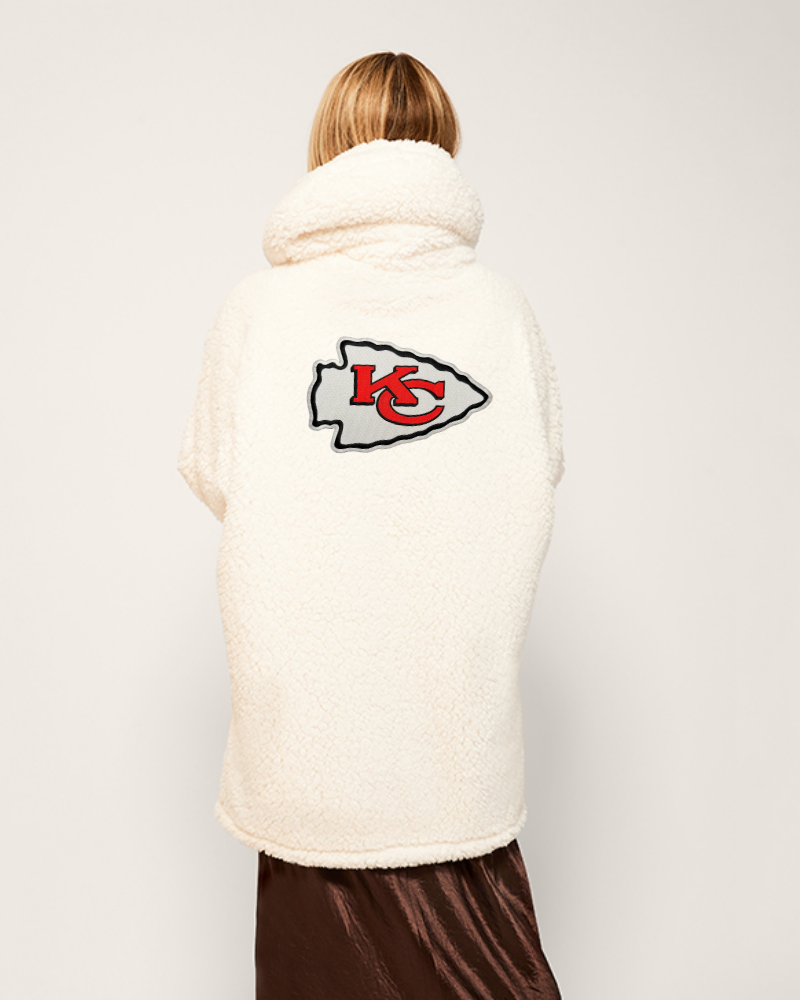 Kansas City Chiefs Sherpa Lounger Jacket - Ivory | Jill Martin
