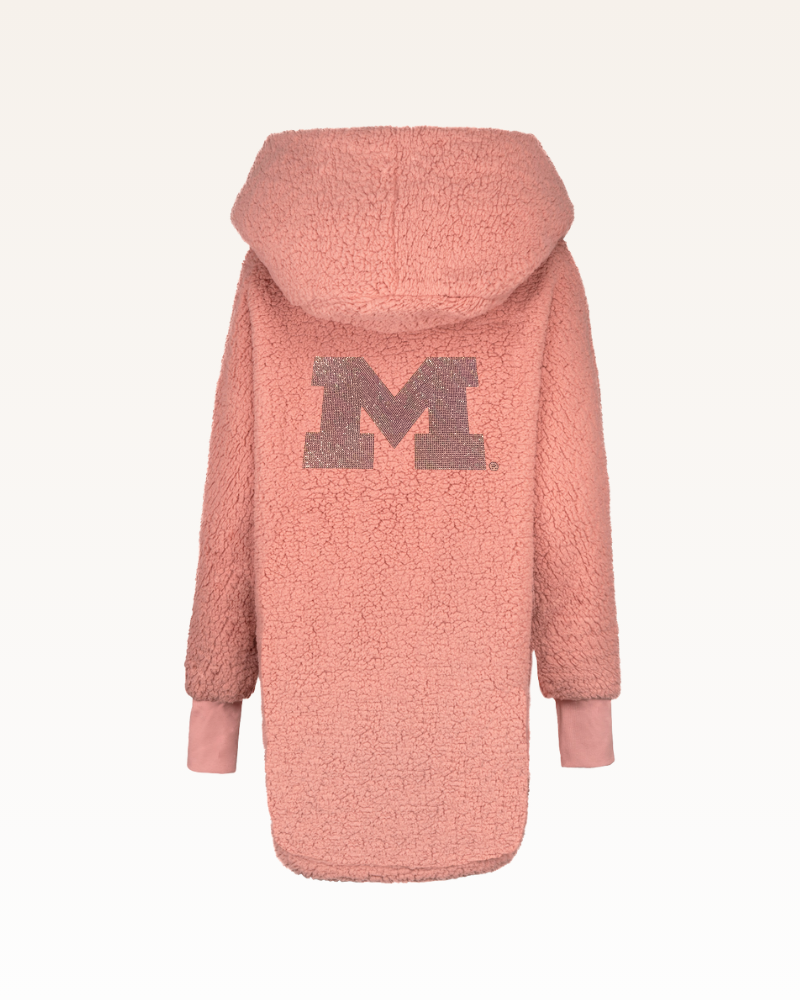 University of Michigan Bedazzled Logo Sherpa Lounger Jacket