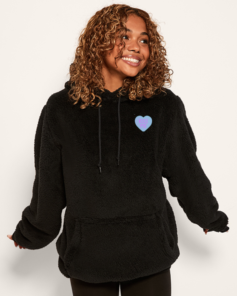 'Kiss Me' Sherpa Hoodie