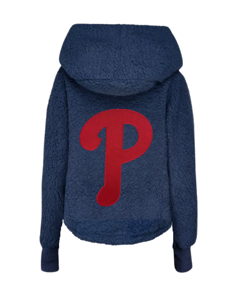 Philadelphia Phillies Logo Cropped Sherpa Lounger Jacket