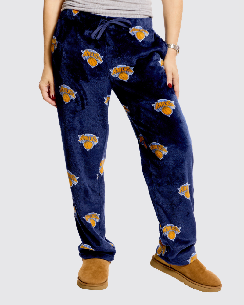 New York Knicks All Over Print Unisex Plush Pant - Navy