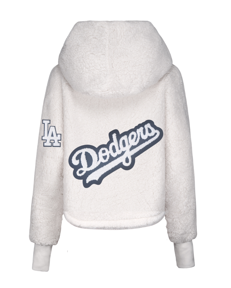 Los Angeles Dodgers Remix Logo Cropped Sherpa Lounger Jacket