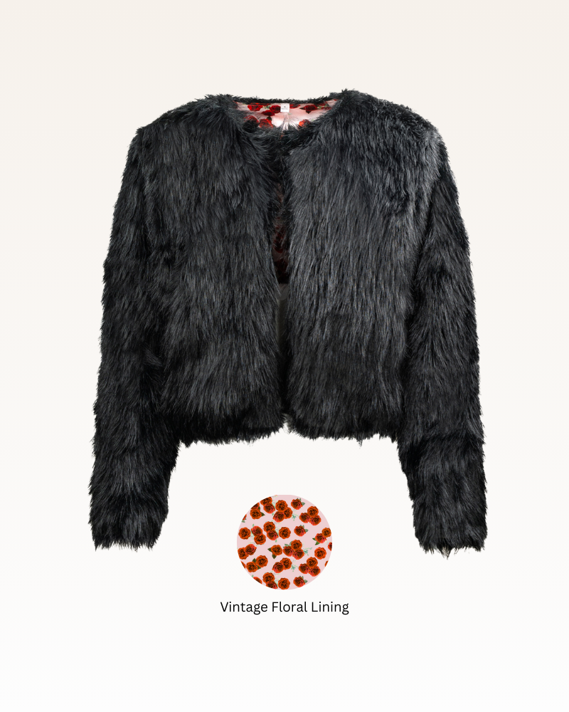 Faux Fur (Vintage Floral Lined) Jacket