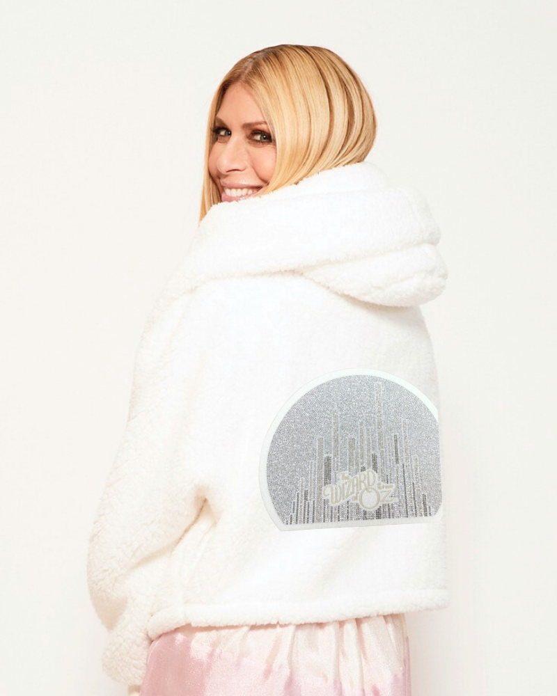 The Wizard of Oz at Sphere Emerald City Bedazzled Cropped Sherpa Lounger Jacket