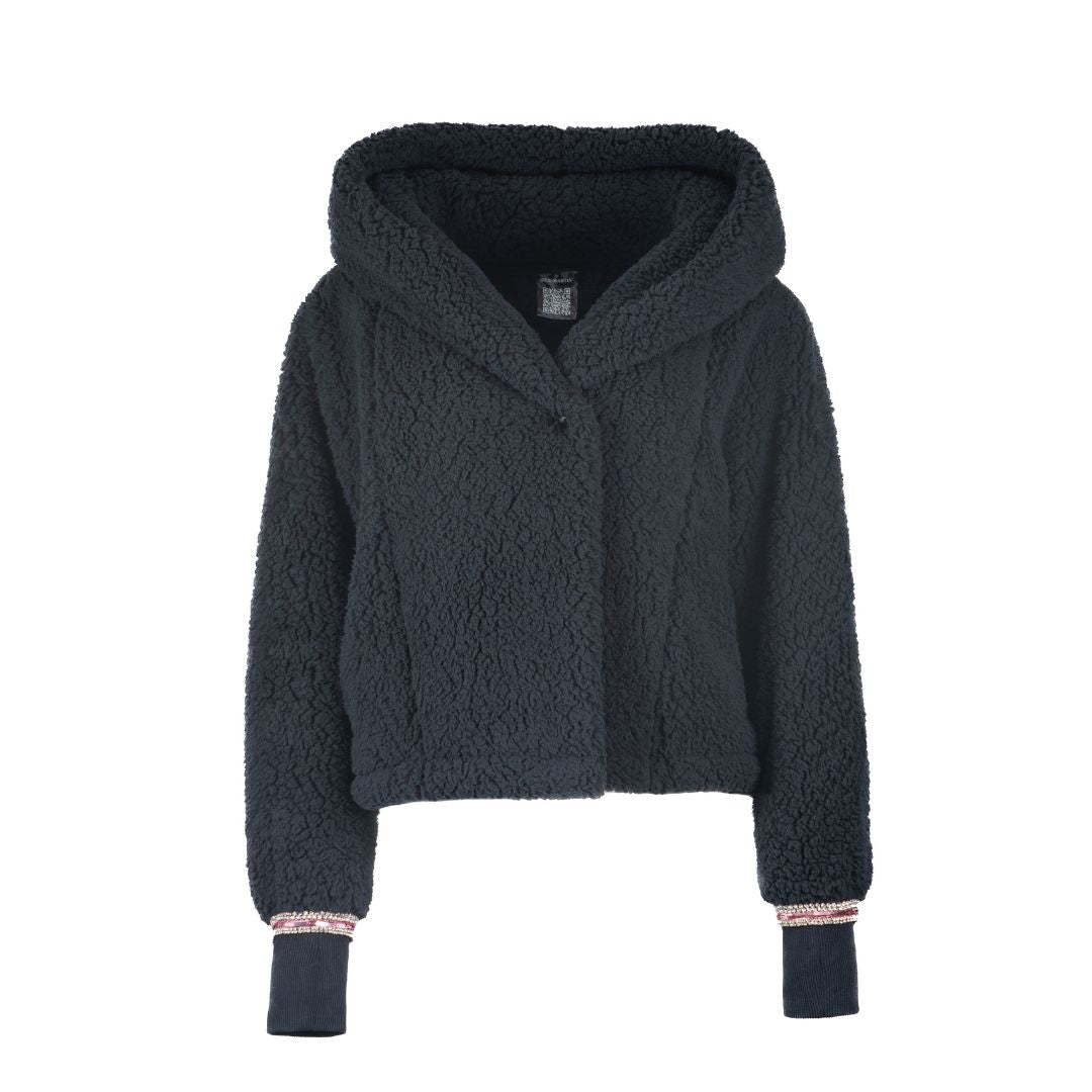 New York Knicks Hand Cut Crystal Limited Edition Cropped Sherpa Lounger Jacket