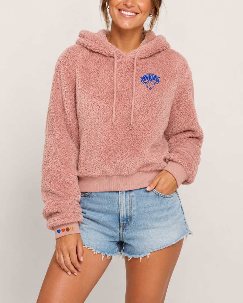 New York Knicks 2026 NBA Champions Icons Cropped Blanket Hoodie