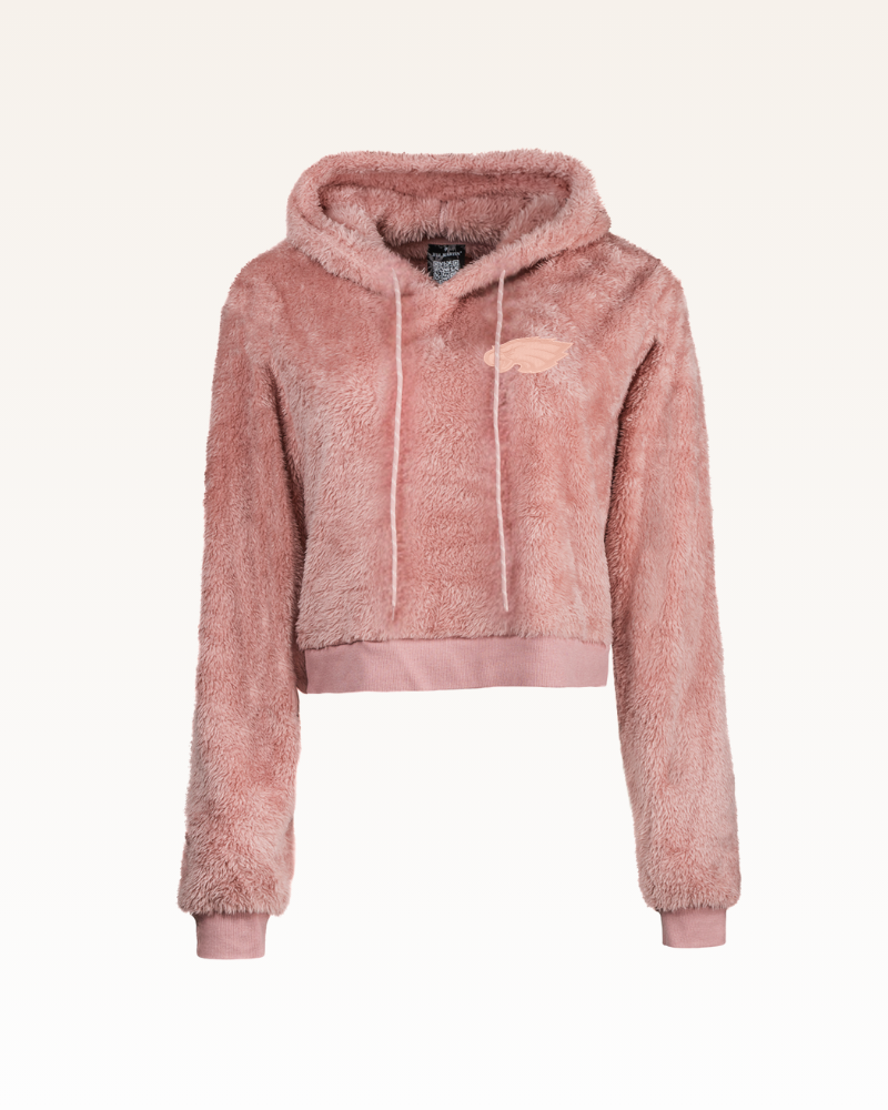 Philadelphia Eagles Pink Tonal Cropped Sherpa Hoodie