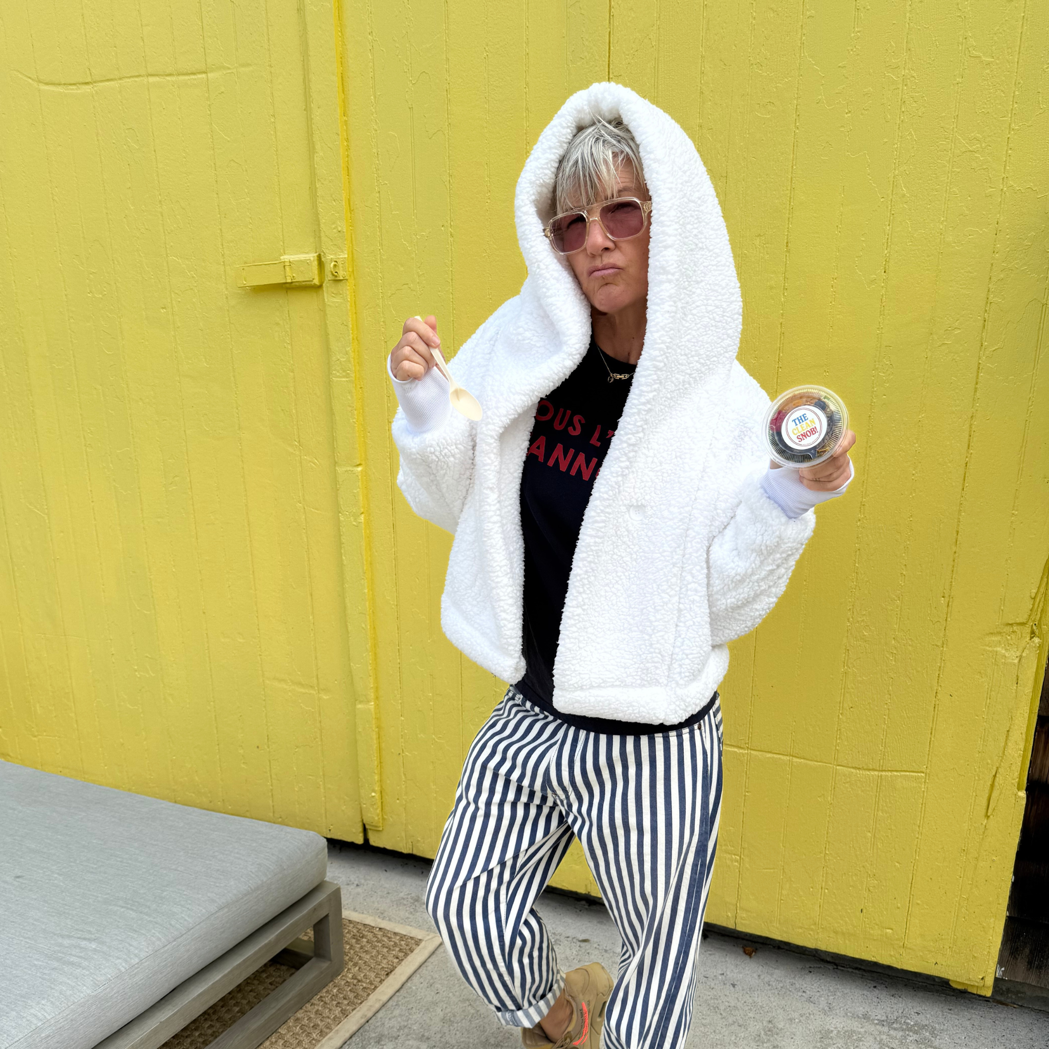 SoulCycle 'Barn' Cropped Sherpa Lounger Jacket