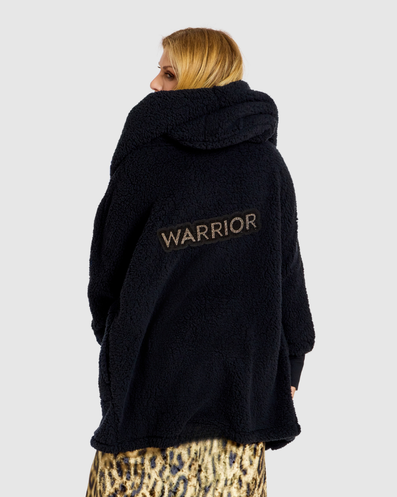 The Warrior Effect™ by Jill Martin Bedazzled Logo Sherpa Lounger Jacket