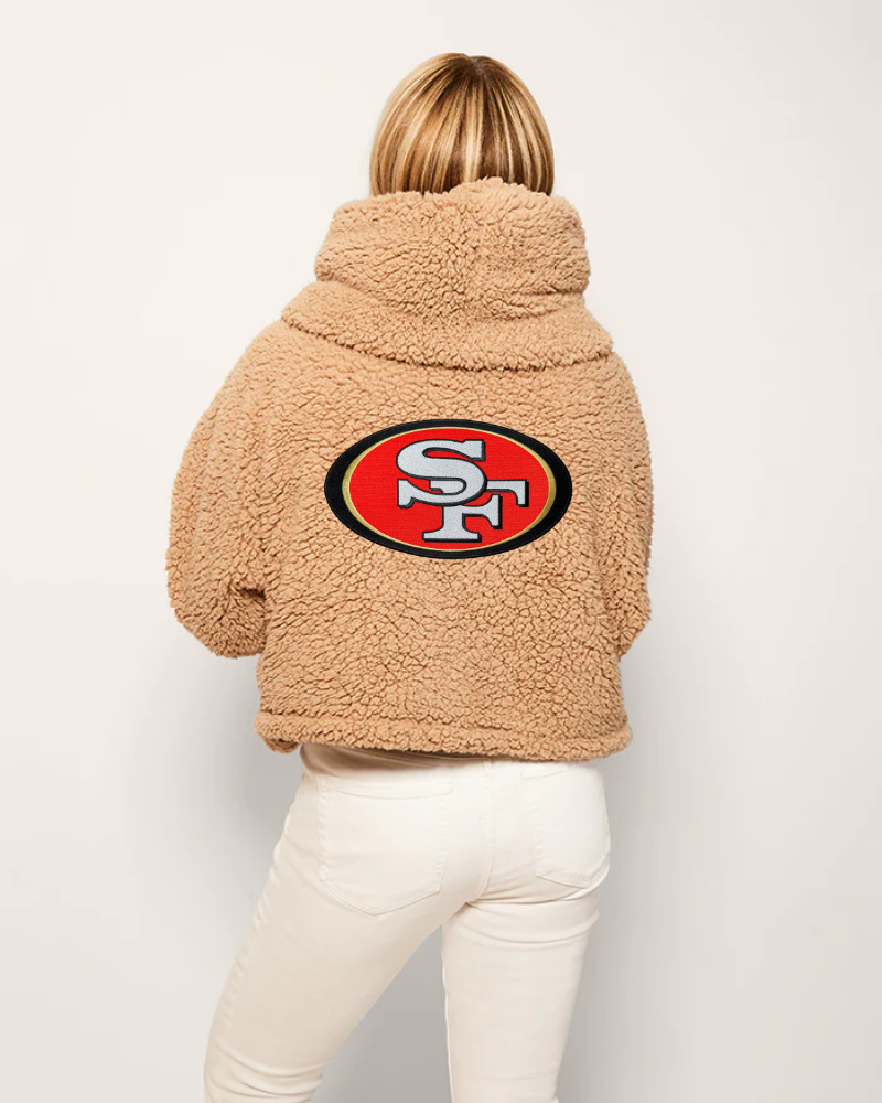 San Francisco 49ers Cropped Sherpa Lounger Jacket