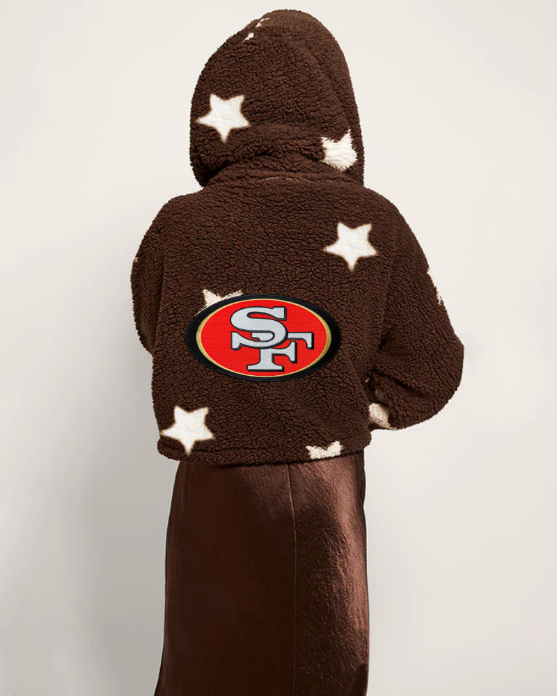 San Francisco 49ers Cropped Sherpa Lounger Jacket