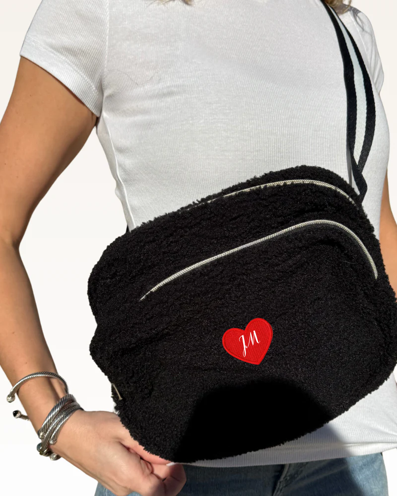 Monogram Heart Oversized Sherpa Fanny Pack