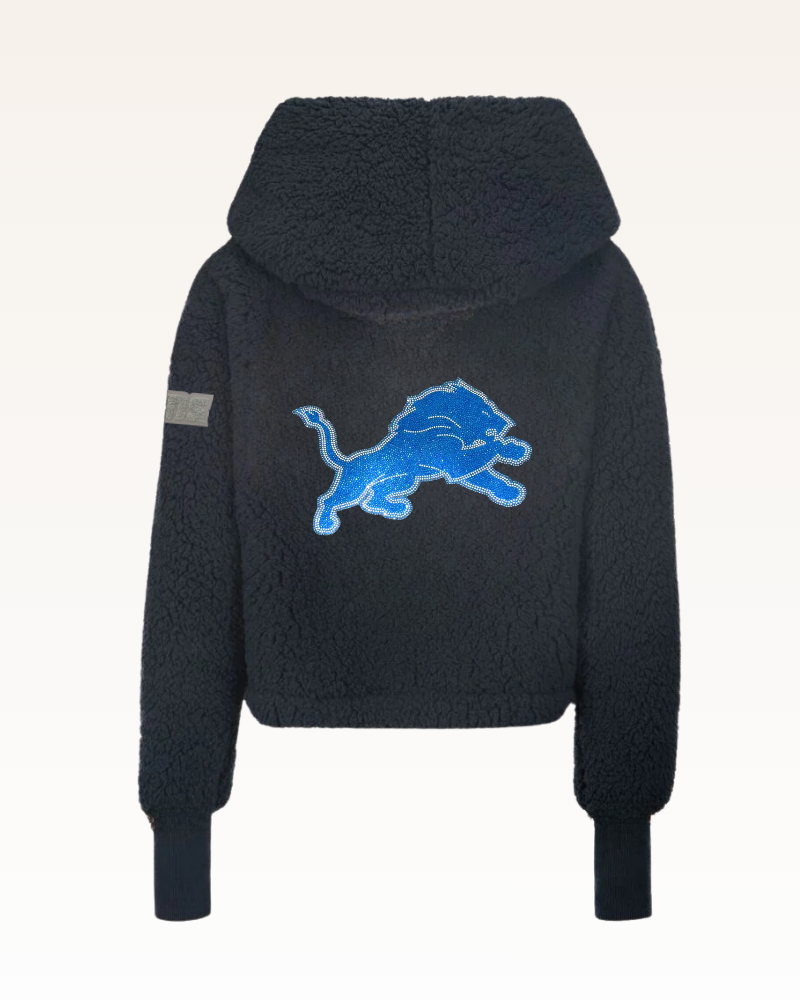 Detroit Lions Remix Logo Cropped Sherpa Lounger Jacket
