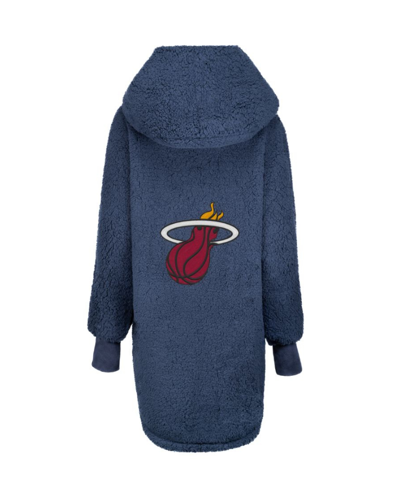 Blue lounger with a miami heat logo on the back against a white background