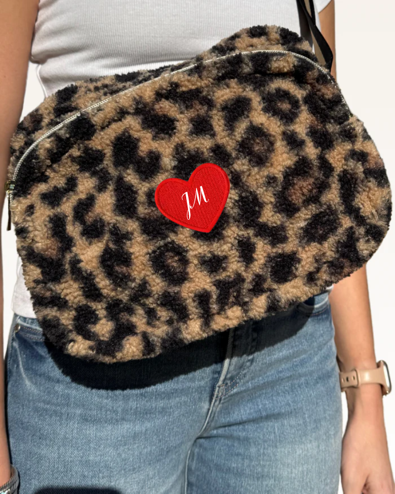 Monogram Heart Oversized Sherpa Fanny Pack