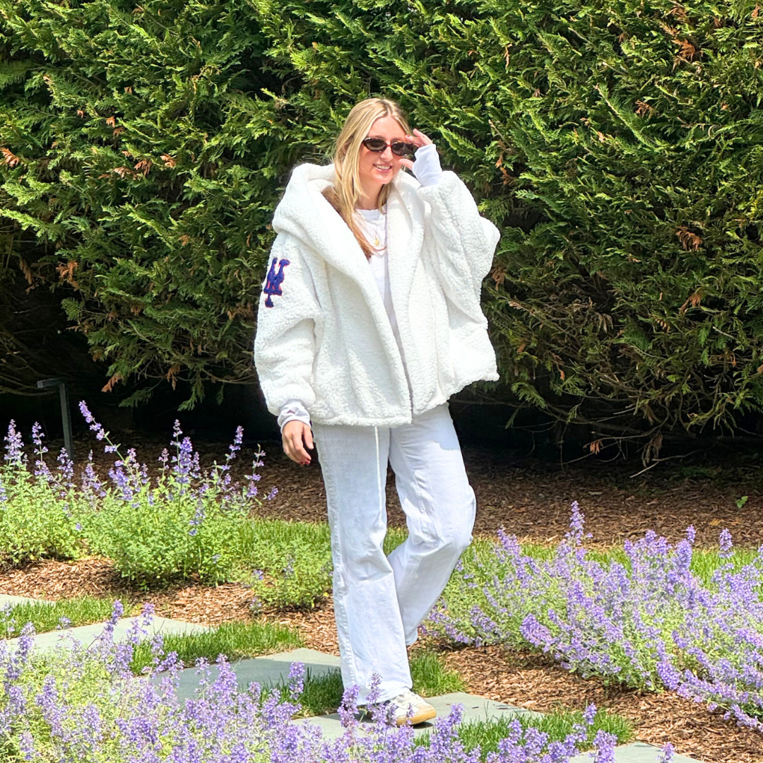 New York Mets Remix Logo Cropped Sherpa Lounger Jacket