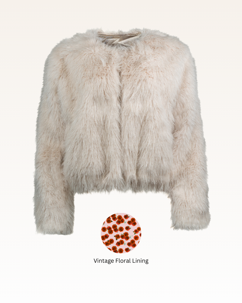 Faux Fur (Vintage Floral Lined) Jacket