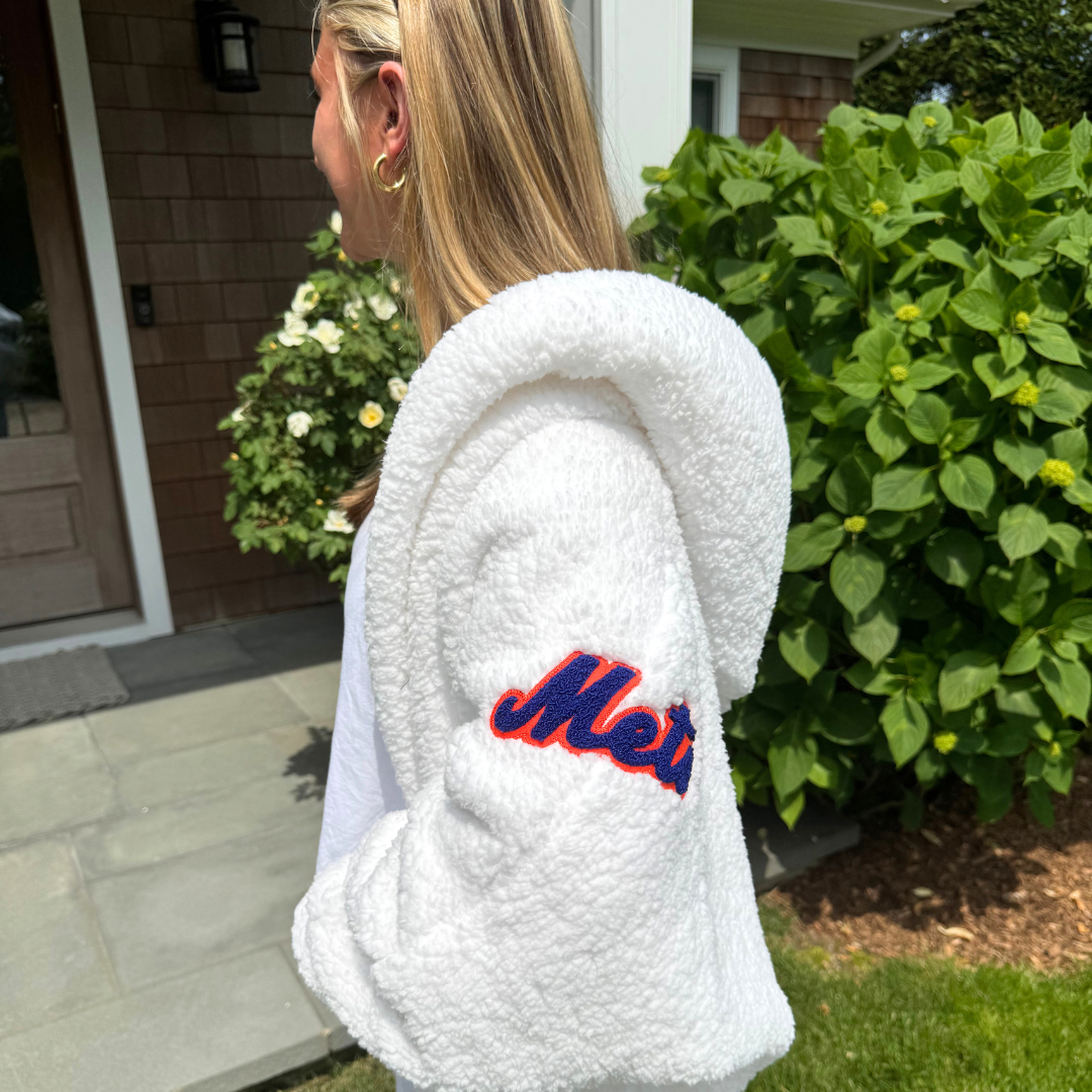 New York Mets Remix Logo Cropped Sherpa Lounger Jacket