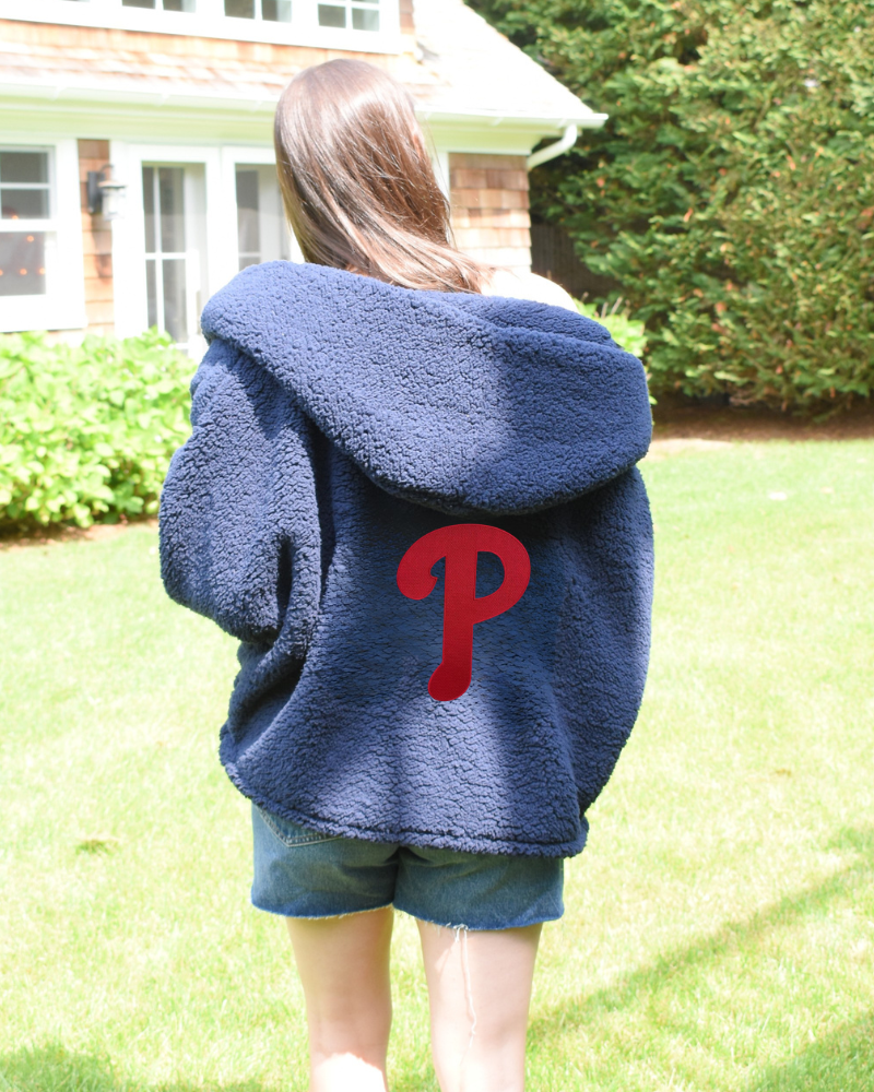 Philadelphia Phillies Logo Cropped Sherpa Lounger Jacket