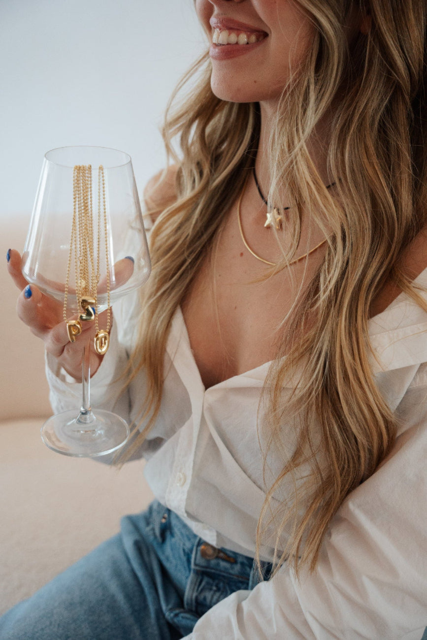 Leo & Luca by Hara Mini Balloon Initial Necklace