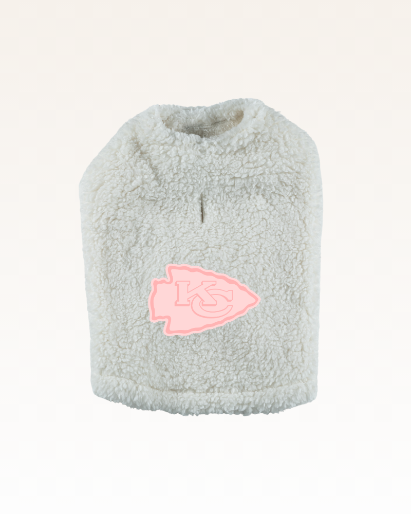 Kansas City Chiefs Pink Logo Sherpa Pet Jacket
