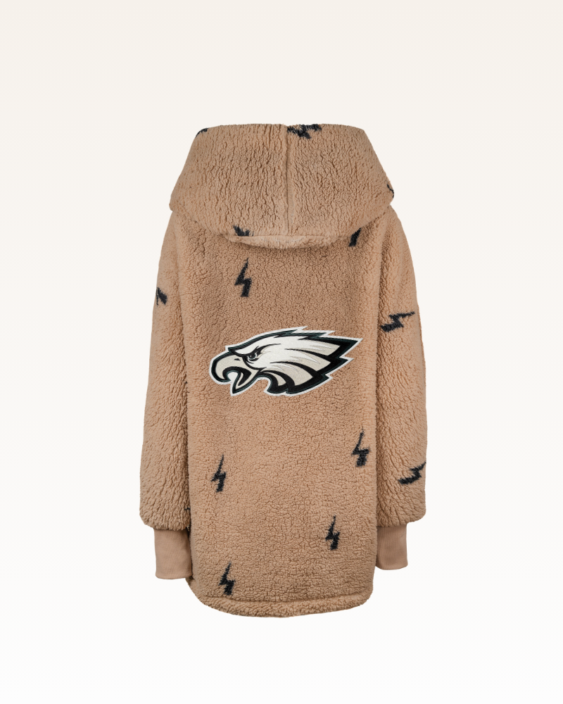 taupe with lightning bolts lounger with philadelphia eagles logo