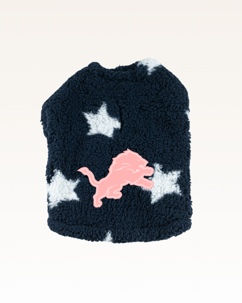 Detroit Lions Pink Logo Sherpa Pet Jacket