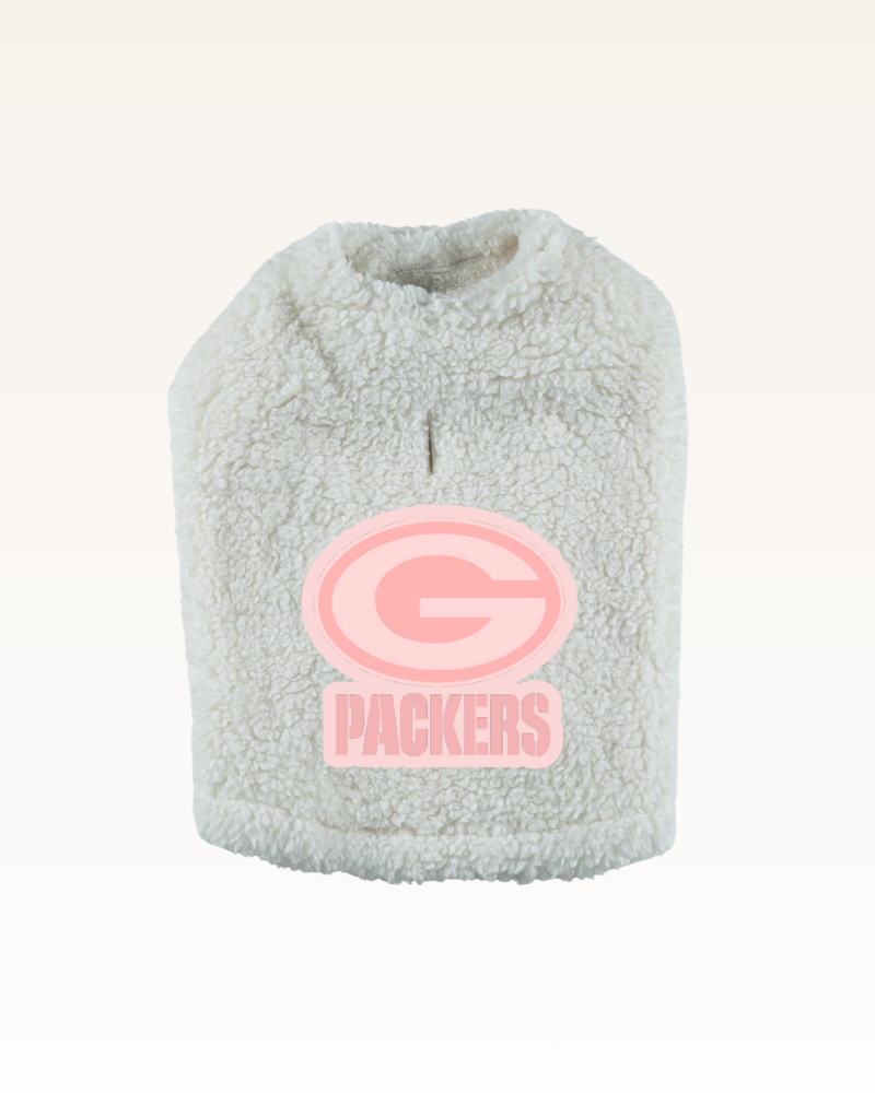 Green Bay Packers Pink Logo Sherpa Pet Jacket