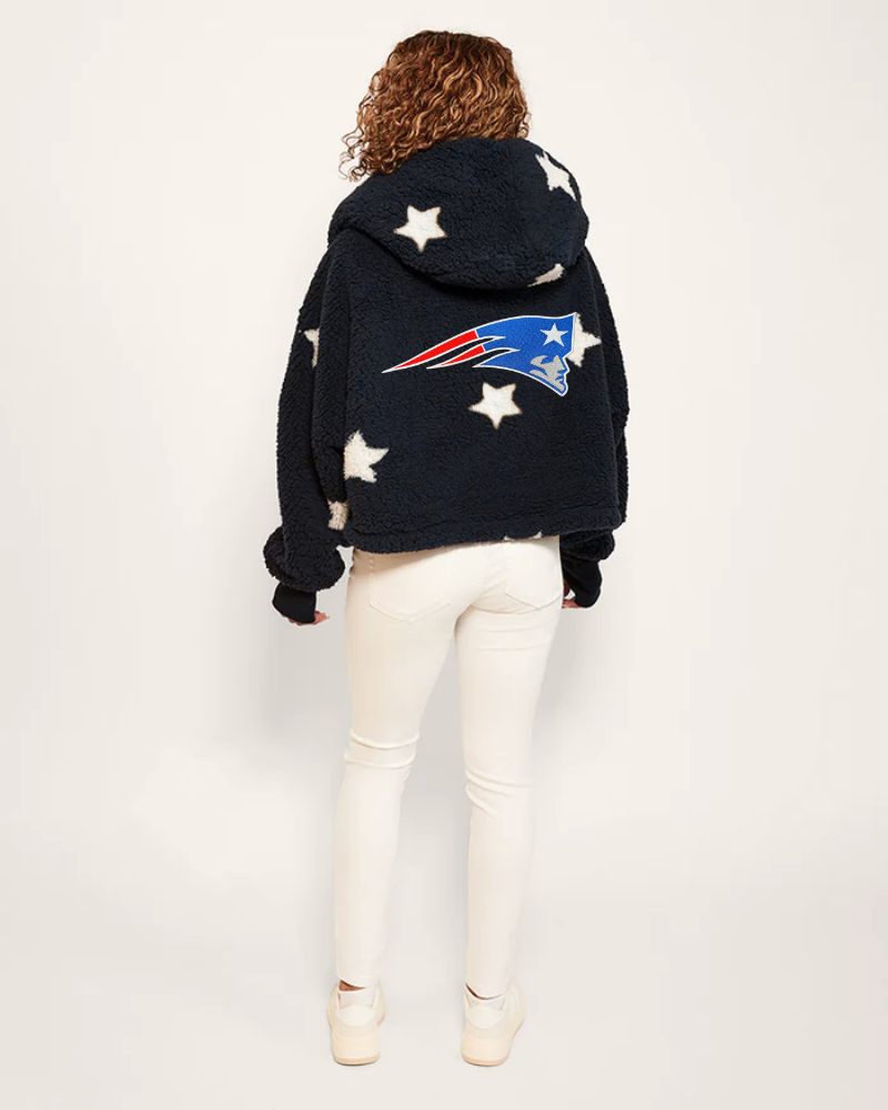 New England Patriots Cropped Sherpa Lounger Jacket