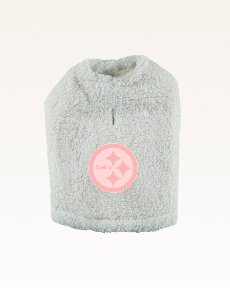 Pittsburgh Steelers Pink Logo Sherpa Pet Jacket