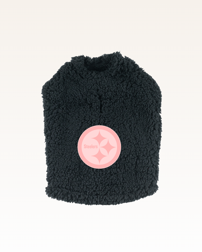 Pittsburgh Steelers Pink Logo Sherpa Pet Jacket