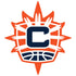 A stylized orange sunburst logo with a large navy blue letter C in the center and a navy blue basketball at the bottom.