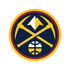 Yellow circle logo with two crossed pickaxes over a basketball. A stylized mountain is above them. Colors: yellow, blue, red, and white.