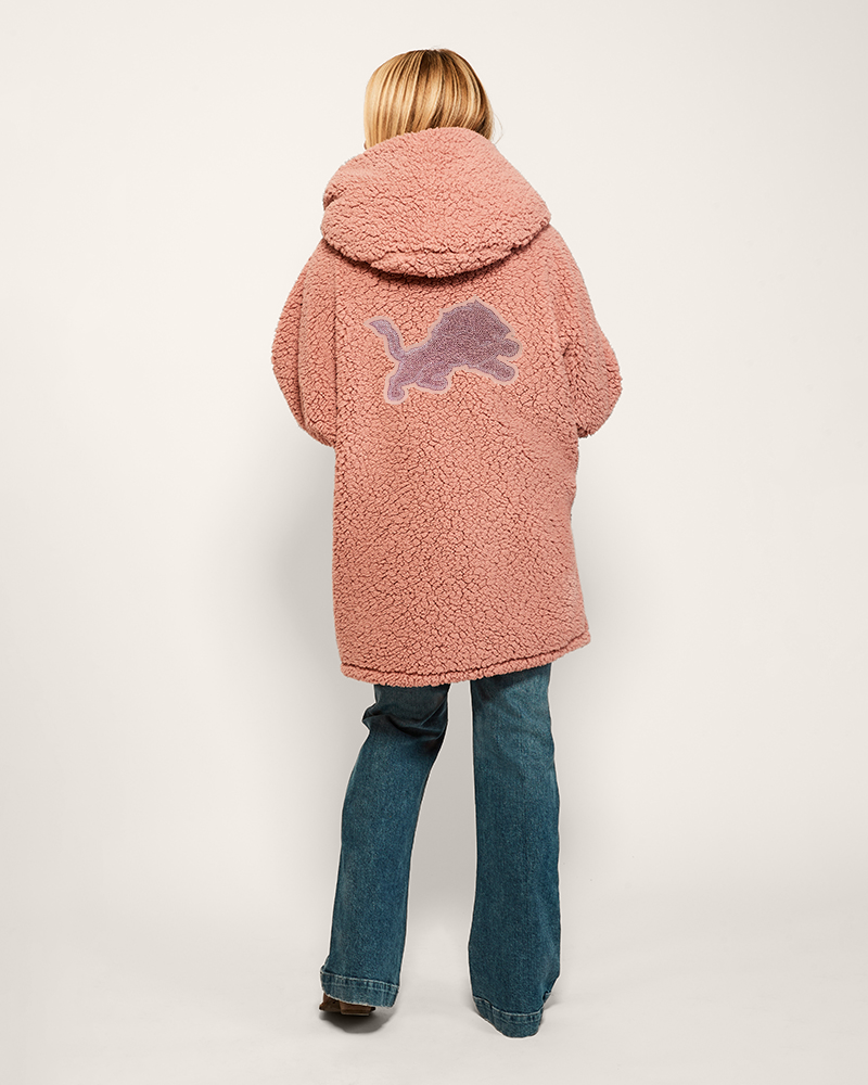 Detroit Lions Bedazzled Logo Sherpa Lounger Jacket