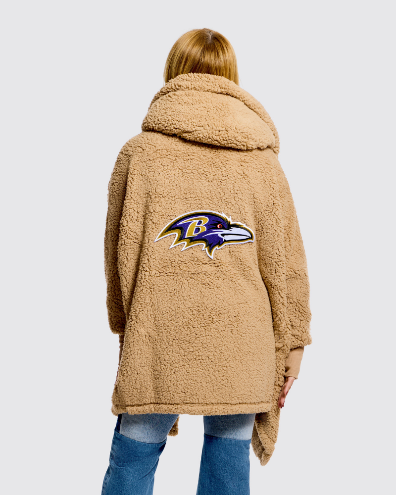 Baltimore Ravens Sherpa Lounger Jacket - Caramel Teddy