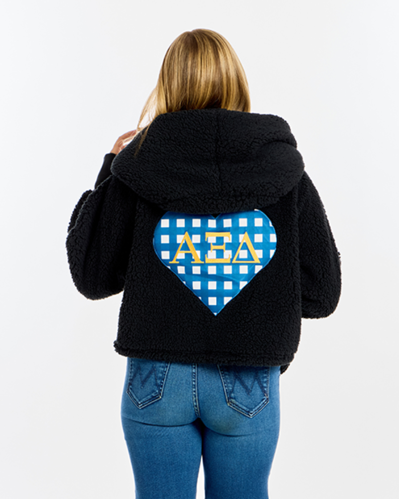 Alpha Xi Delta Cropped Sherpa Lounger Jacket