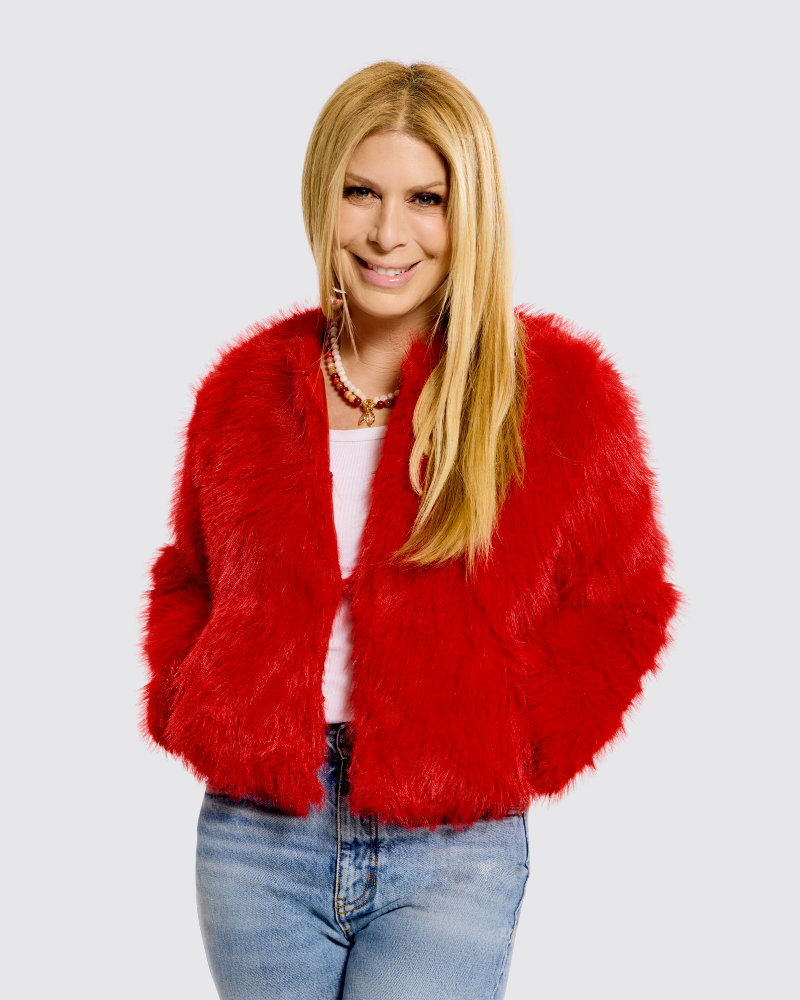 Kansas City Chiefs Bedazzled Logo Faux Fur Jacket