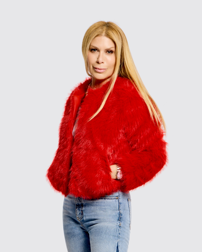 Kansas City Chiefs Bedazzled Logo Faux Fur Jacket