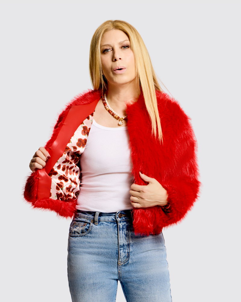 Kansas City Chiefs Bedazzled Logo Faux Fur Jacket