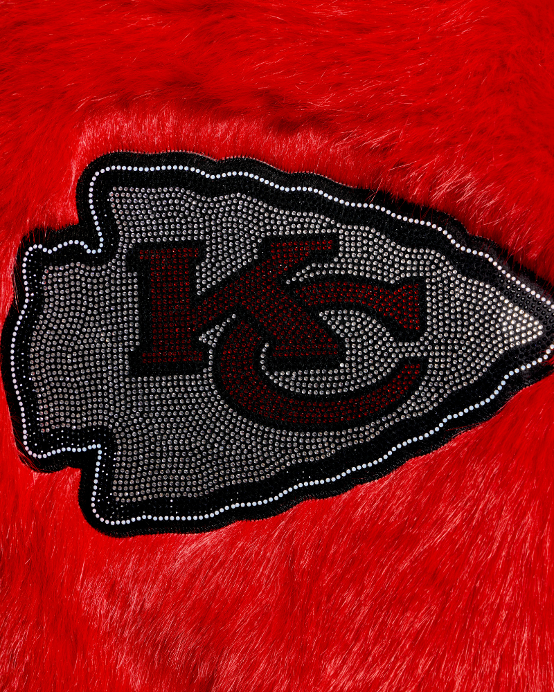 Kansas City Chiefs Bedazzled Logo Faux Fur Jacket