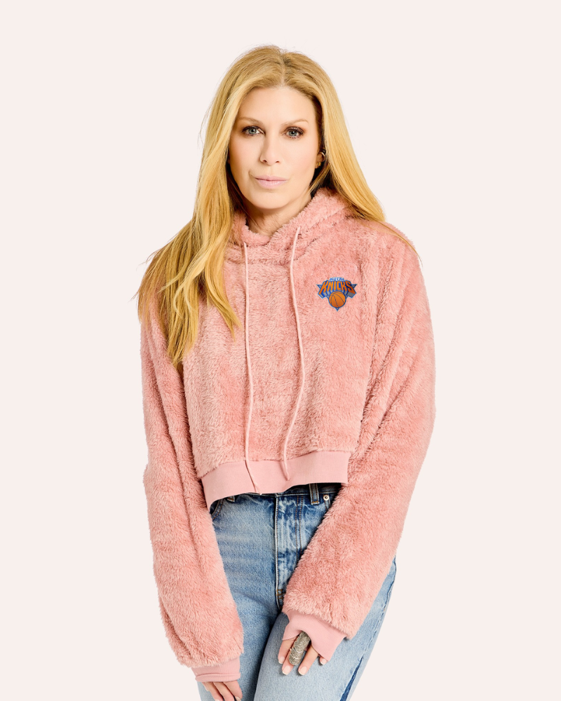 New York Knicks Cropped Sherpa Hoodie