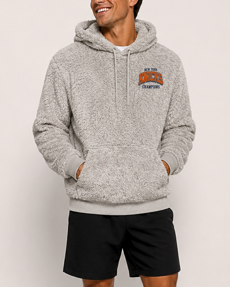 New York Knicks 2026 NBA Champions Unisex Blanket Hoodie - Grey