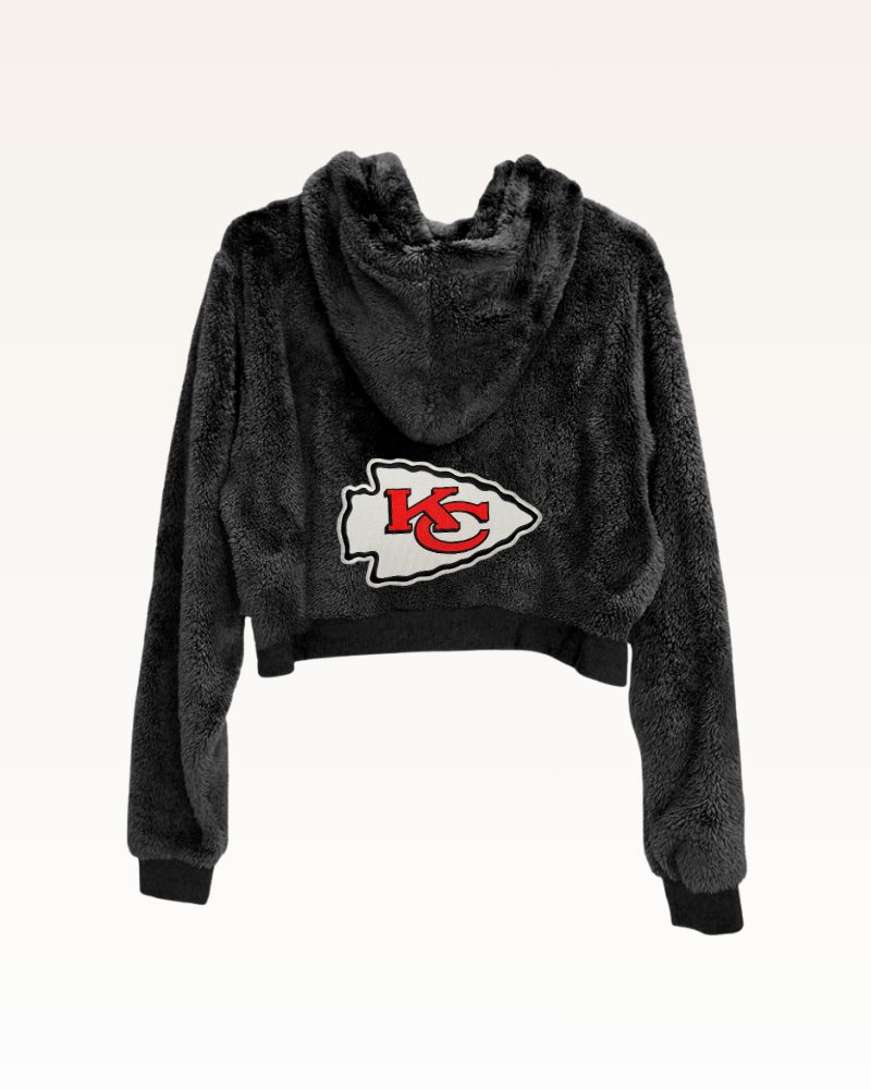 Kansas City Chiefs Logo Cropped Sherpa Hoodie